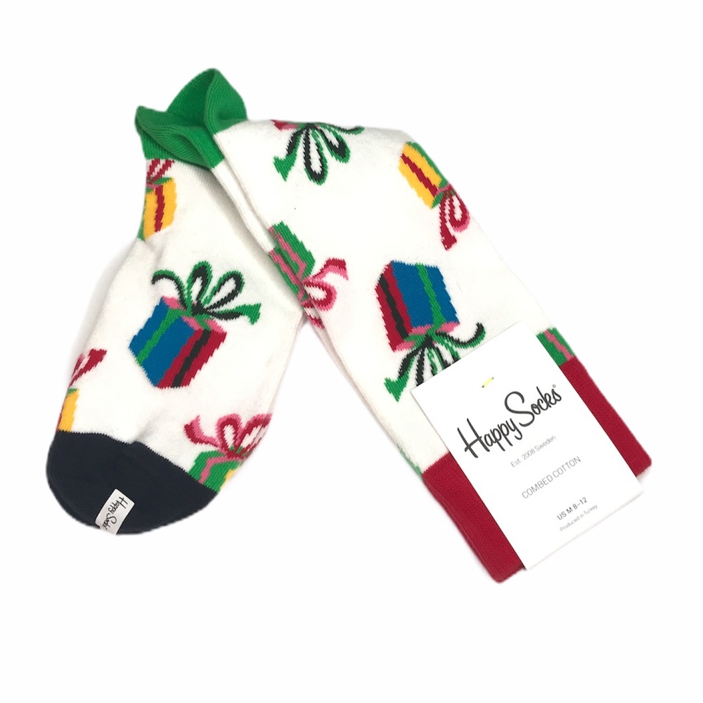 Happy Socks Present Socks, White